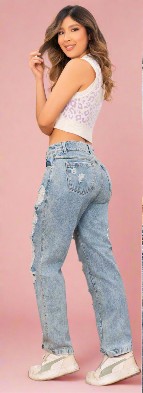 W-323 100% Authentic Colombian Jeans (Wide Leg, Mid Rise, Tummy Control Boyfriend Jeans)