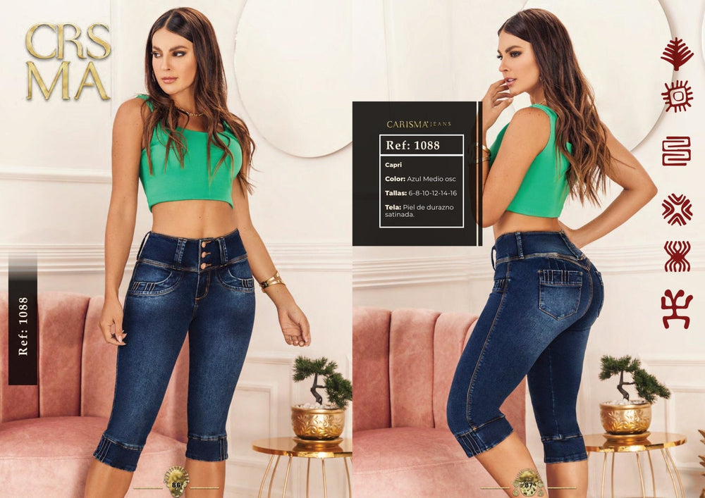 1088 100% Authentic Colombian Push Up Capri by Carisma Jeans** - JDColFashion