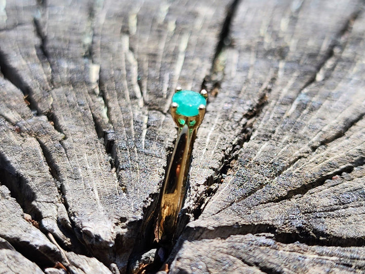 .26 Carat Naturally Mined Untreated Colombian Emerald Ring Size 7 in 18K Gold ICG - JDColFashion