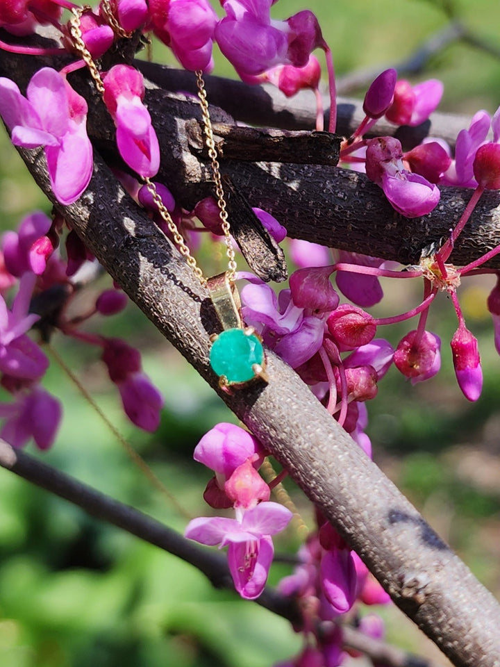 .36 Carat Naturally Mined Untreated Colombian Emerald NECKLACE in 18K Gold ICG - JDColFashion