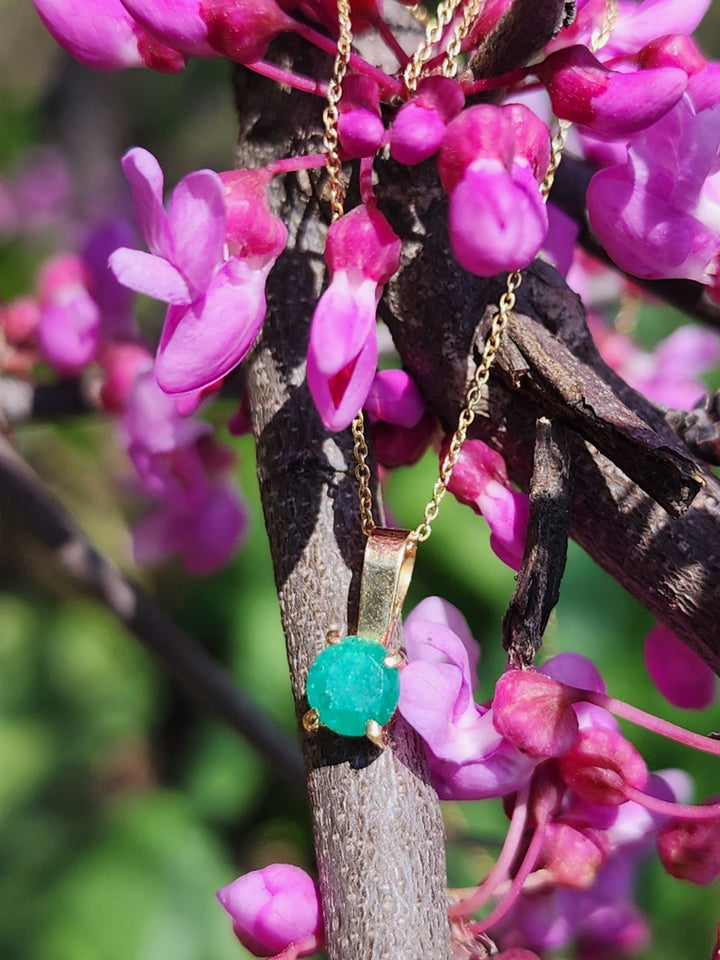 .36 Carat Naturally Mined Untreated Colombian Emerald NECKLACE in 18K Gold ICG - JDColFashion