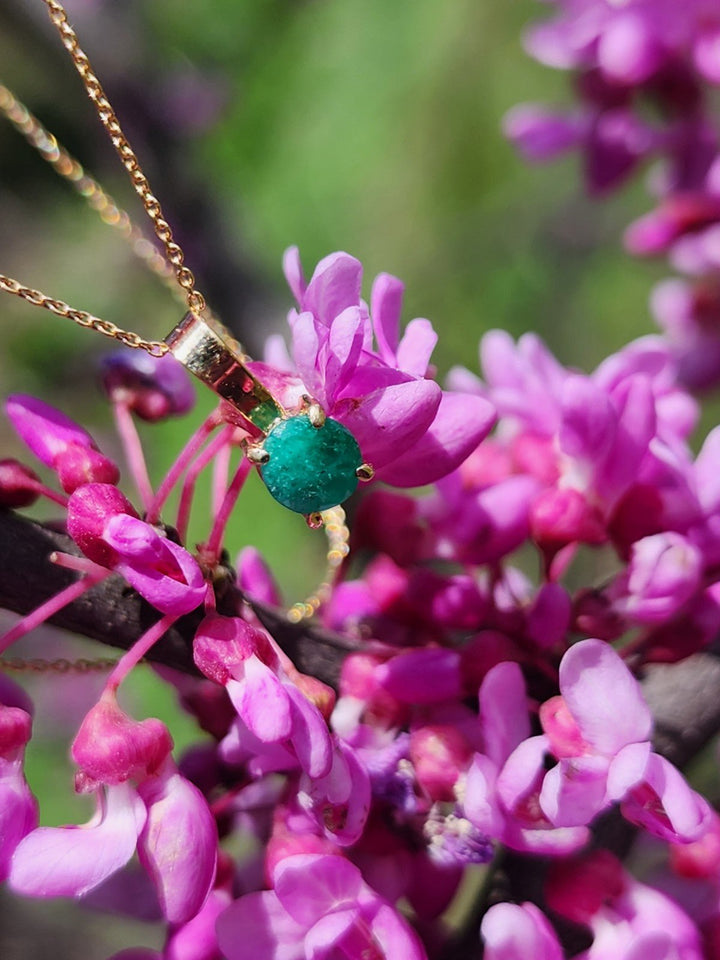 .36 Carat Naturally Mined Untreated Colombian Emerald NECKLACE in 18K Gold ICG - JDColFashion