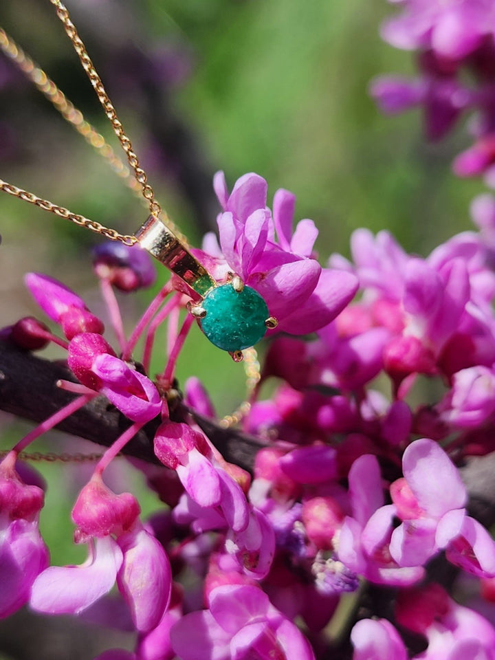 .36 Carat Naturally Mined Untreated Colombian Emerald NECKLACE in 18K Gold ICG - JDColFashion