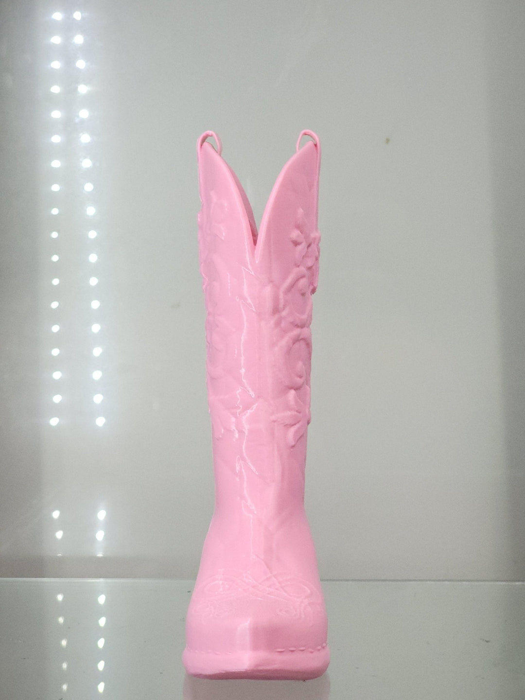 3D Printed Pink Cowboy Boot Brush Holder - Western Decor - JDColFashion