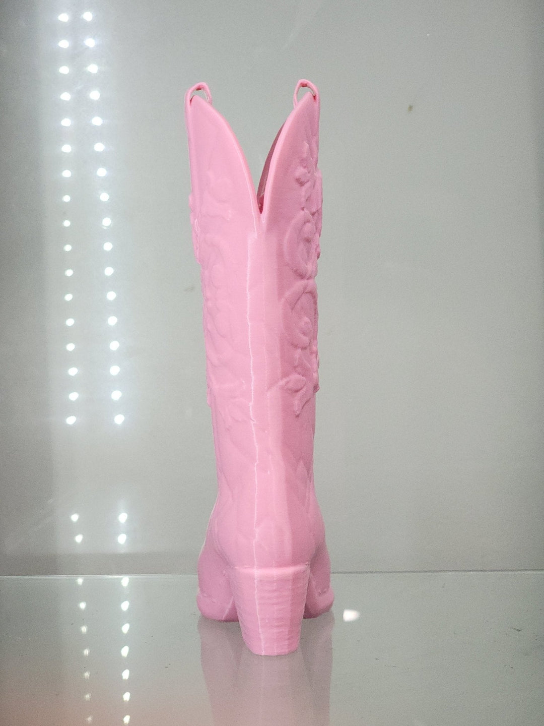 3D Printed Pink Cowboy Boot Brush Holder - Western Decor - JDColFashion