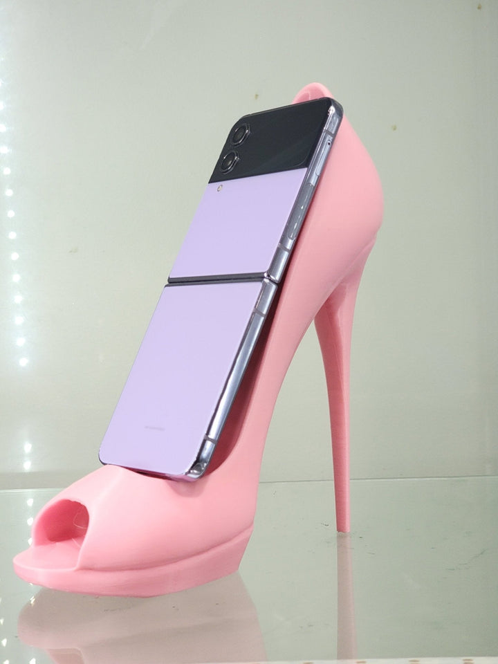 3D Printed Pink High Heel Phone Holder - Glam Desk Decor - JDColFashion