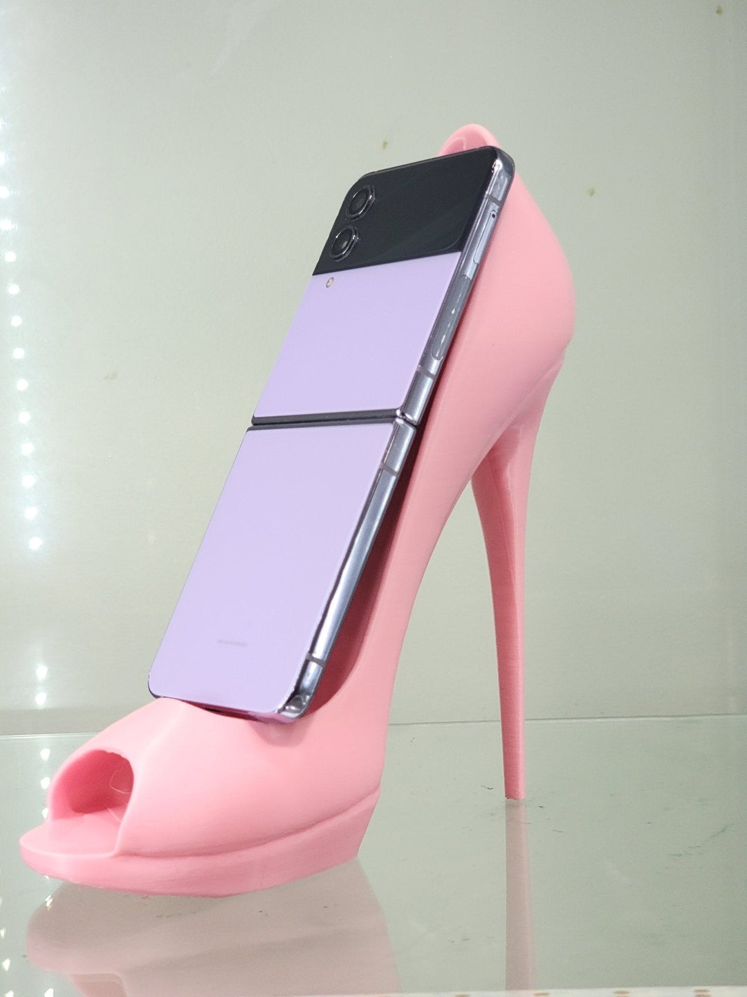 3D Printed Pink High Heel Phone Holder - Glam Desk Decor - JDColFashion