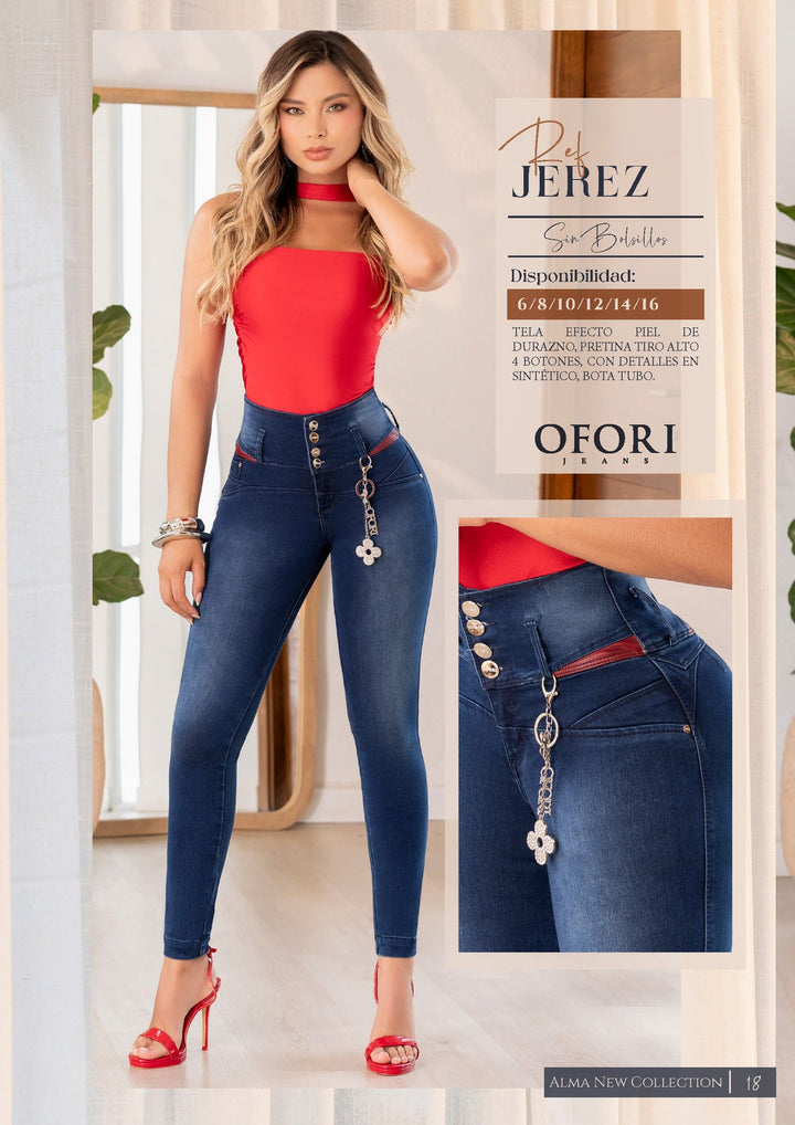 Jerez 100% Authentic Colombian Push-Up Skinny Jeans with Rhinestone Charm