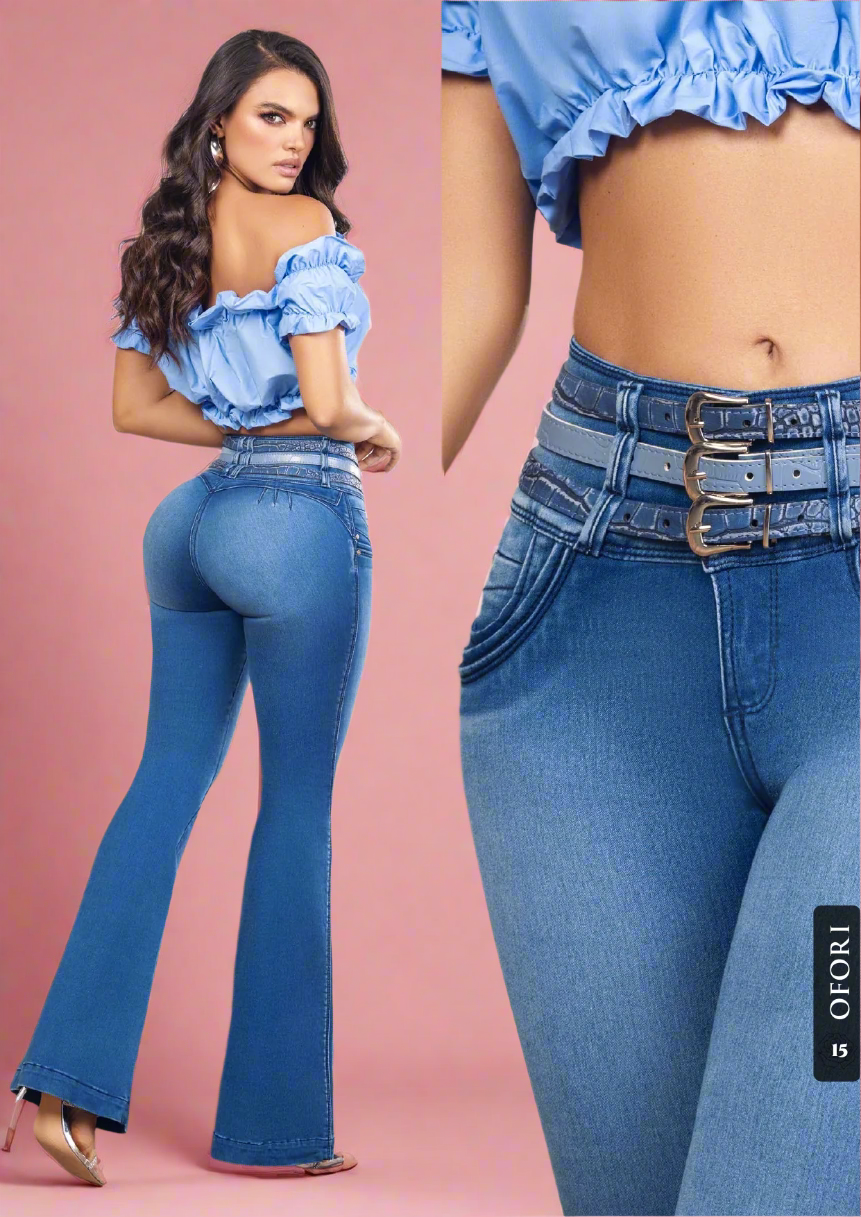 Italy 100% Authentic Colombian Push Up FLARE Jeans