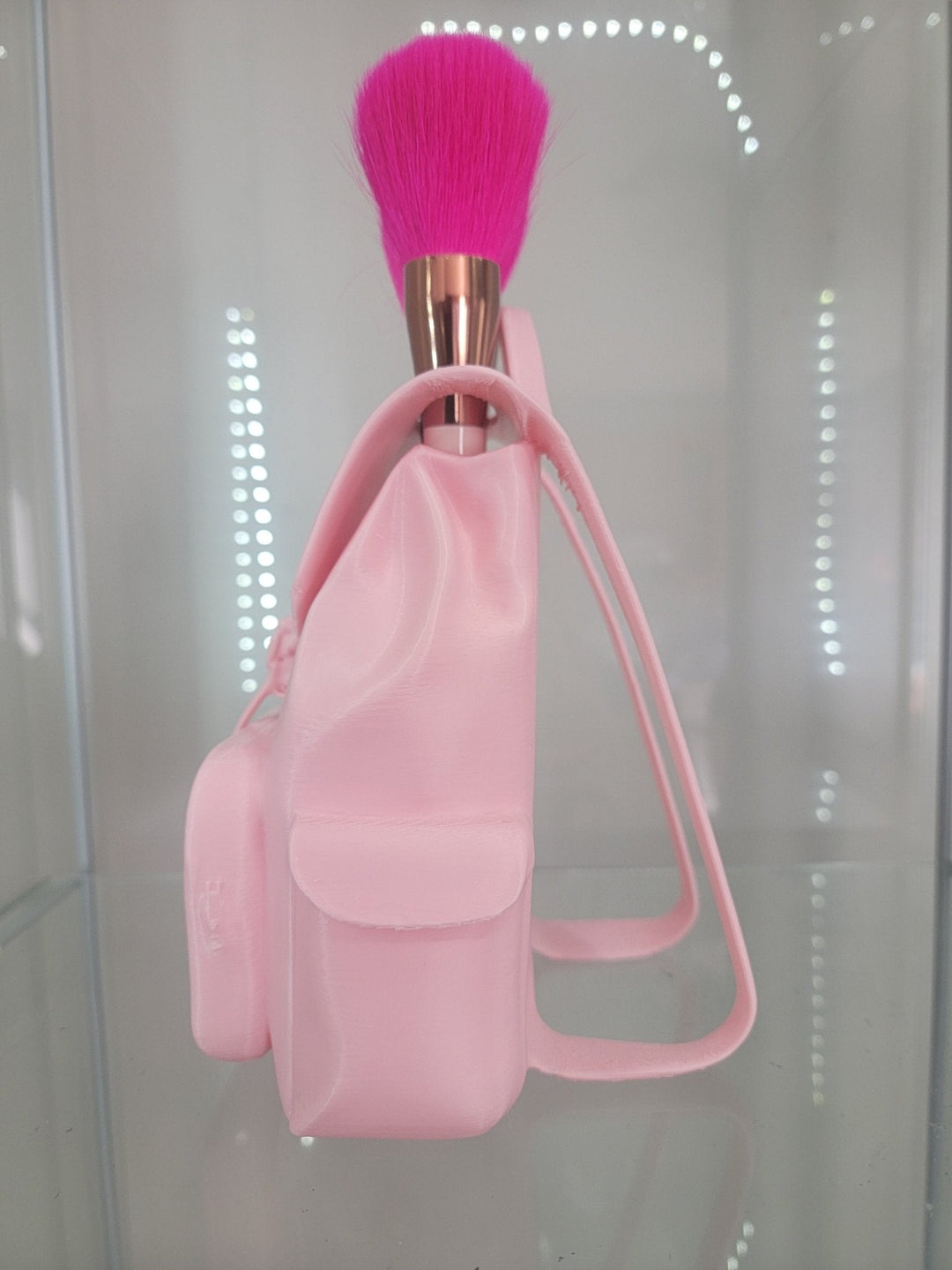 Adorable Pink Backpack Makeup Brush Holder - Stylish Organizer for Glam Lovers - JDColFashion