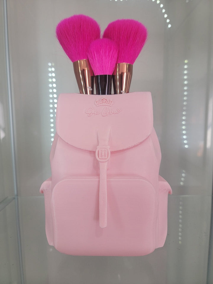 Adorable Pink Backpack Makeup Brush Holder - Stylish Organizer for Glam Lovers - JDColFashion