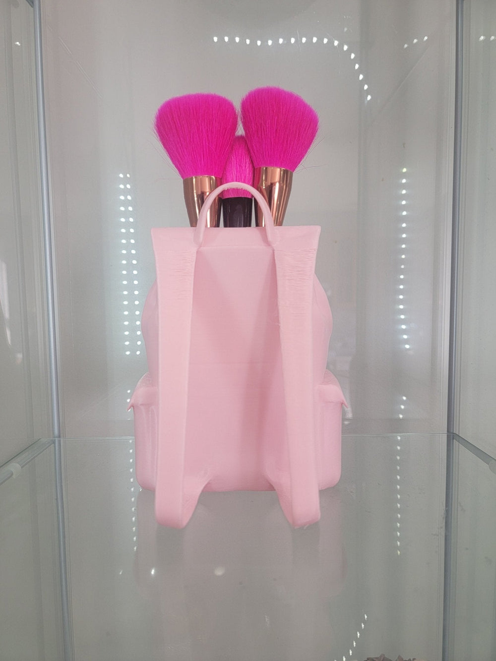 Adorable Pink Backpack Makeup Brush Holder - Stylish Organizer for Glam Lovers - JDColFashion