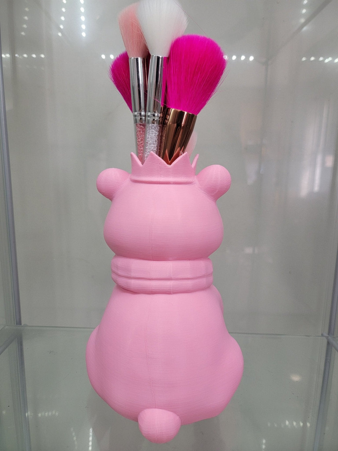 Adorable Pink Polar Bear Makeup Brush Holder – 3D - Printed Organizer - JDColFashion