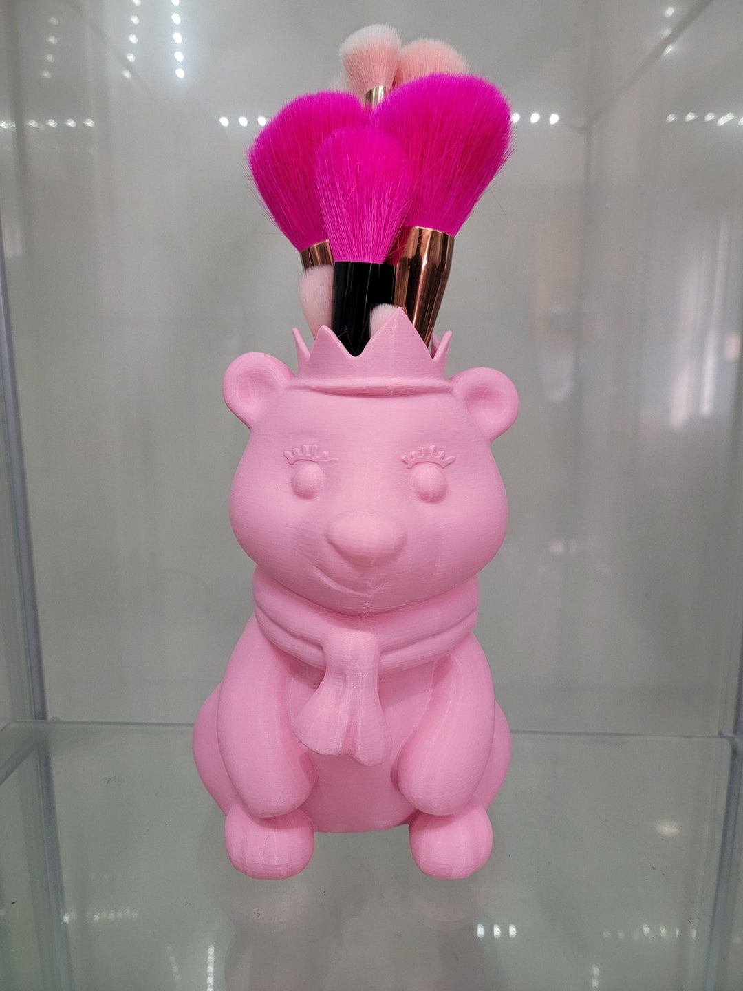 Adorable Pink Polar Bear Makeup Brush Holder – 3D - Printed Organizer - JDColFashion