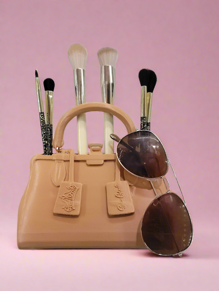 Luxury Handbag Vanity & Home Decor Makeup Organizer and Brush Holder