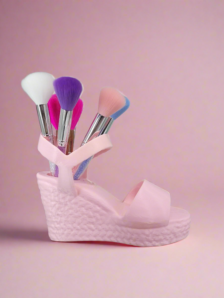 Glam Wedge Shoe Brush Holder - Step Into Style!