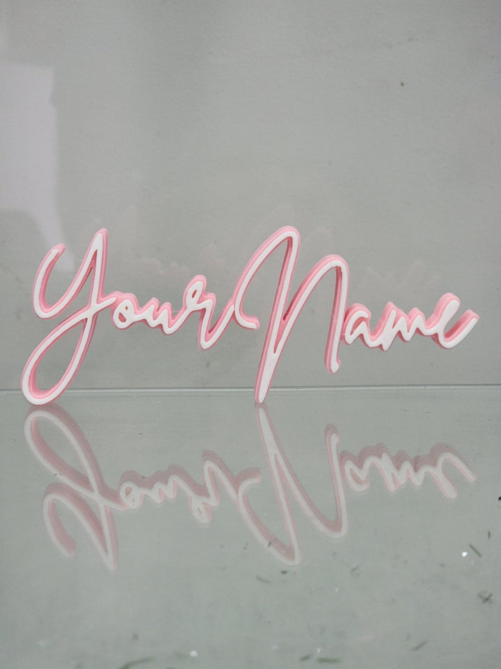 Custom 3D - Printed Name Sign – Personalized Glam Pink & White Wall Decor - JDColFashion