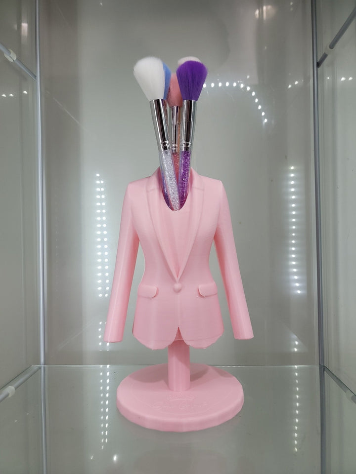 Elegant Pink Blazer Brush Holder - JDColFashion