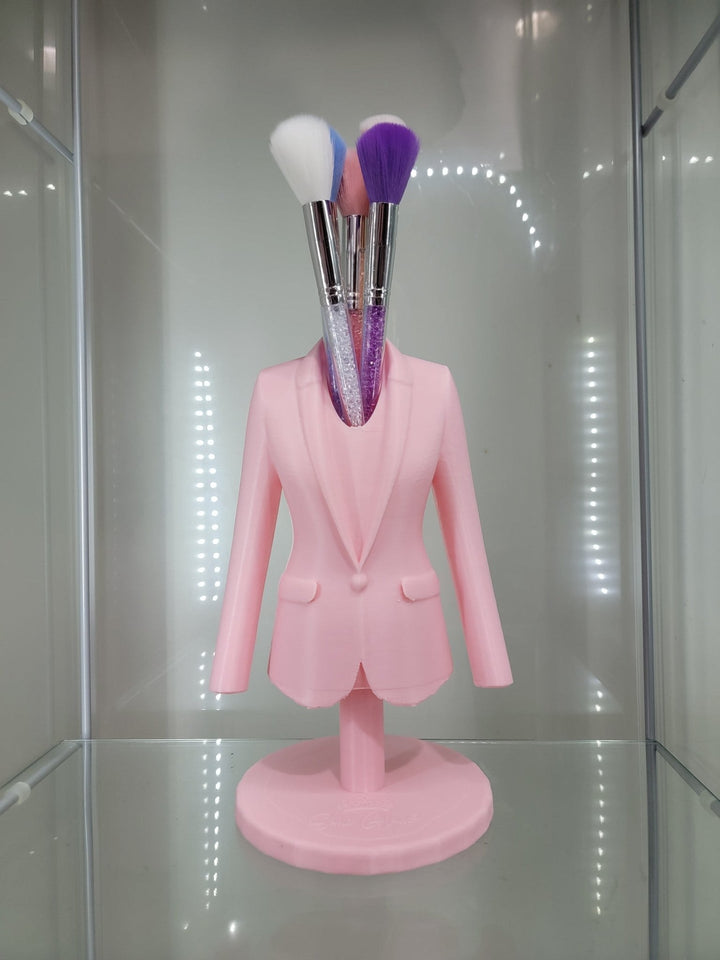 Elegant Pink Blazer Brush Holder - JDColFashion
