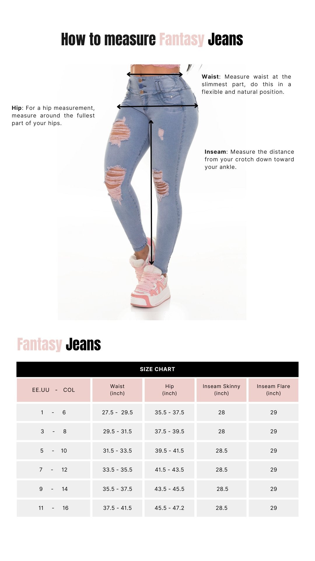 Fantasy Jeans 14887 100% Authentic Colombian Push Up Jeans - JDColFashion