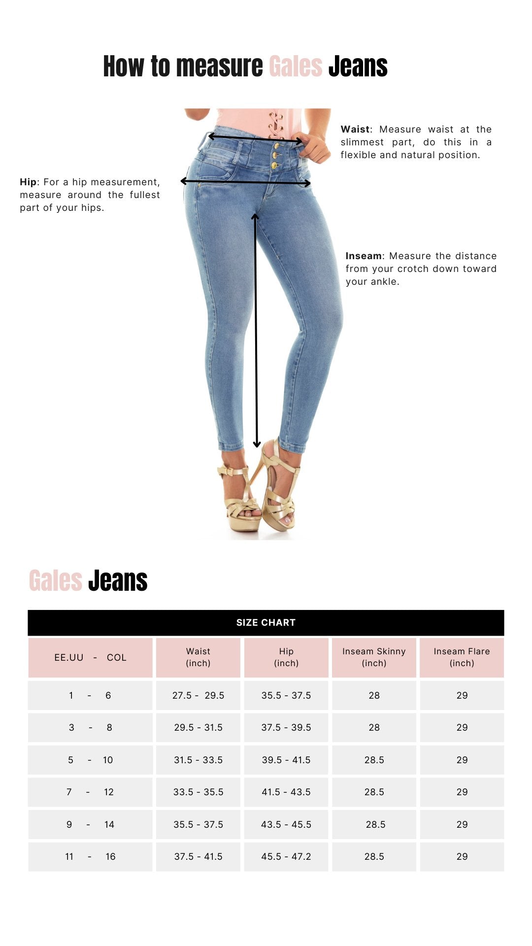 Gales Jeans 13441 100% Authentic Colombian Push Up Jeans - JDColFashion