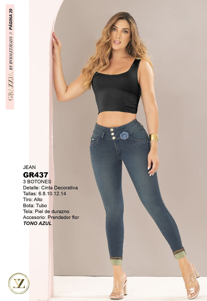 GR437 100% Authentic Colombian Push Up Jeans - JDColFashion