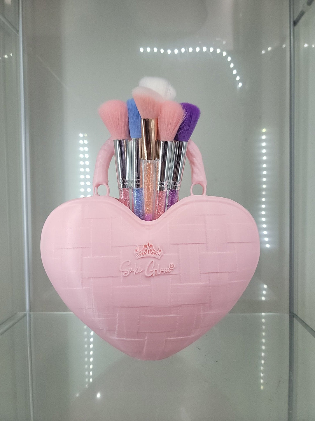 Heart - Shaped Pink Makeup Brush Holder - SukiGlam Vanity Essential - JDColFashion