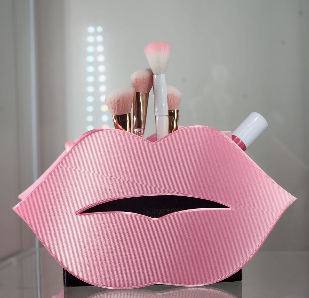 Kiss Lips 3D - Printed Makeup Brush Holder – Perfect for Vanity & Beauty Organization - JDColFashion