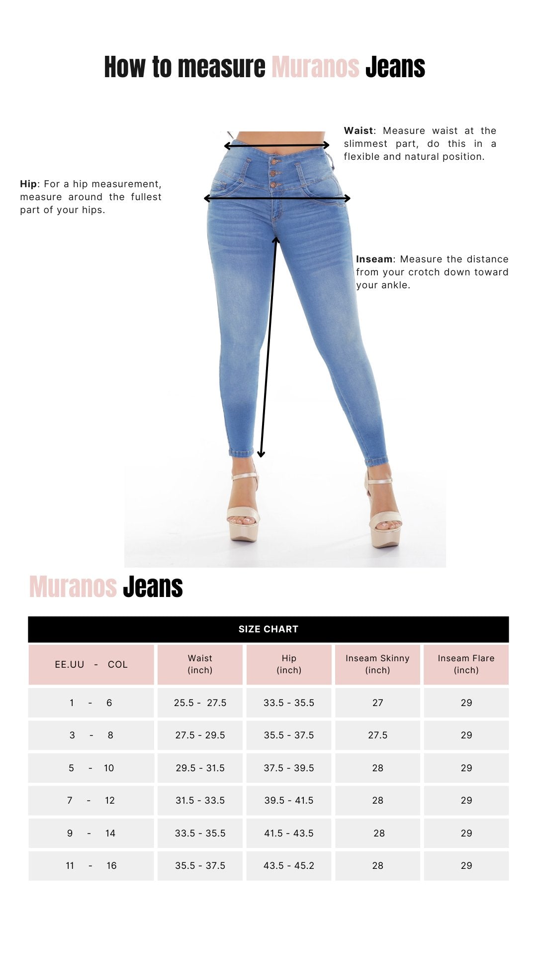 Muranos 22107 100% Authentic Colombian Push Up Jeans - JDColFashion