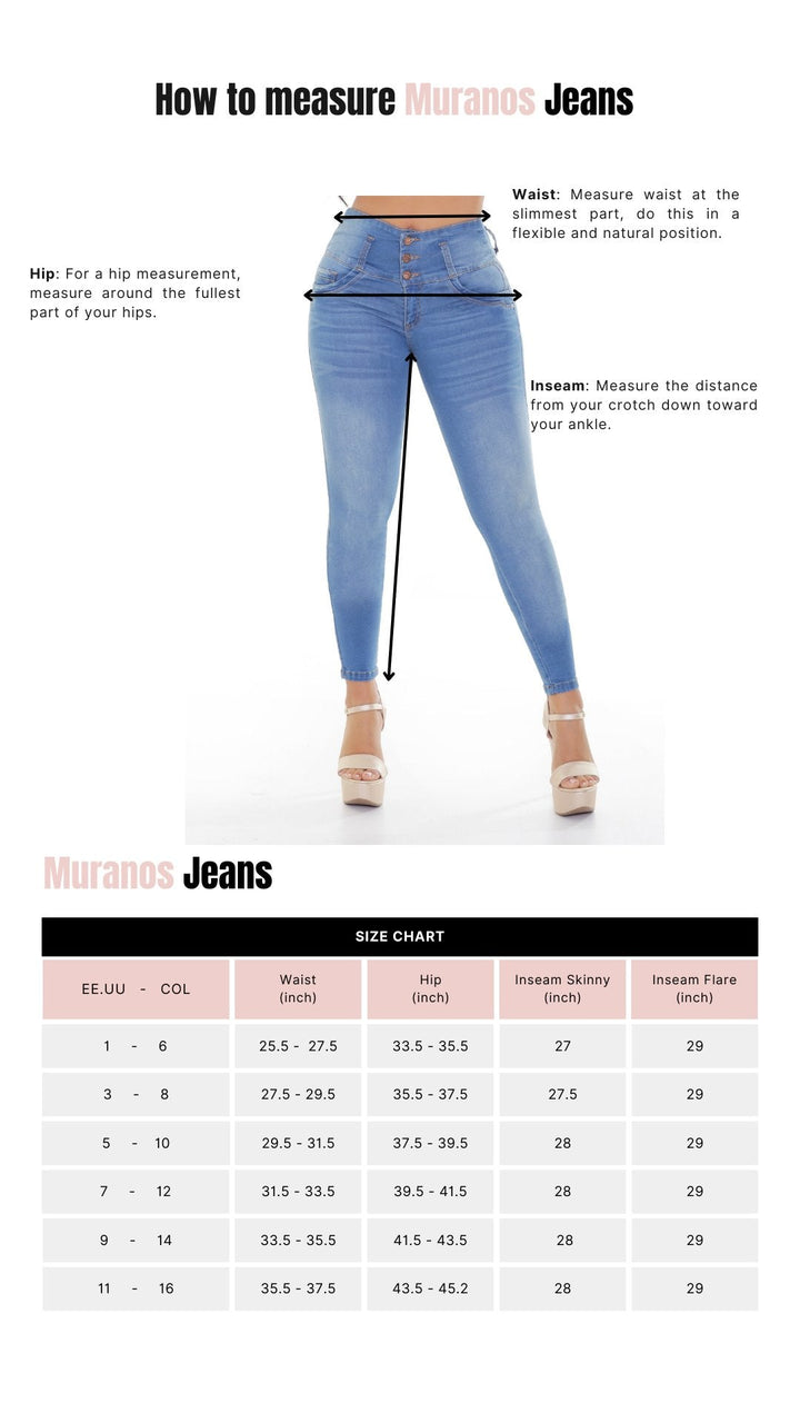 Muranos 22107 100% Authentic Colombian Push Up Jeans - JDColFashion