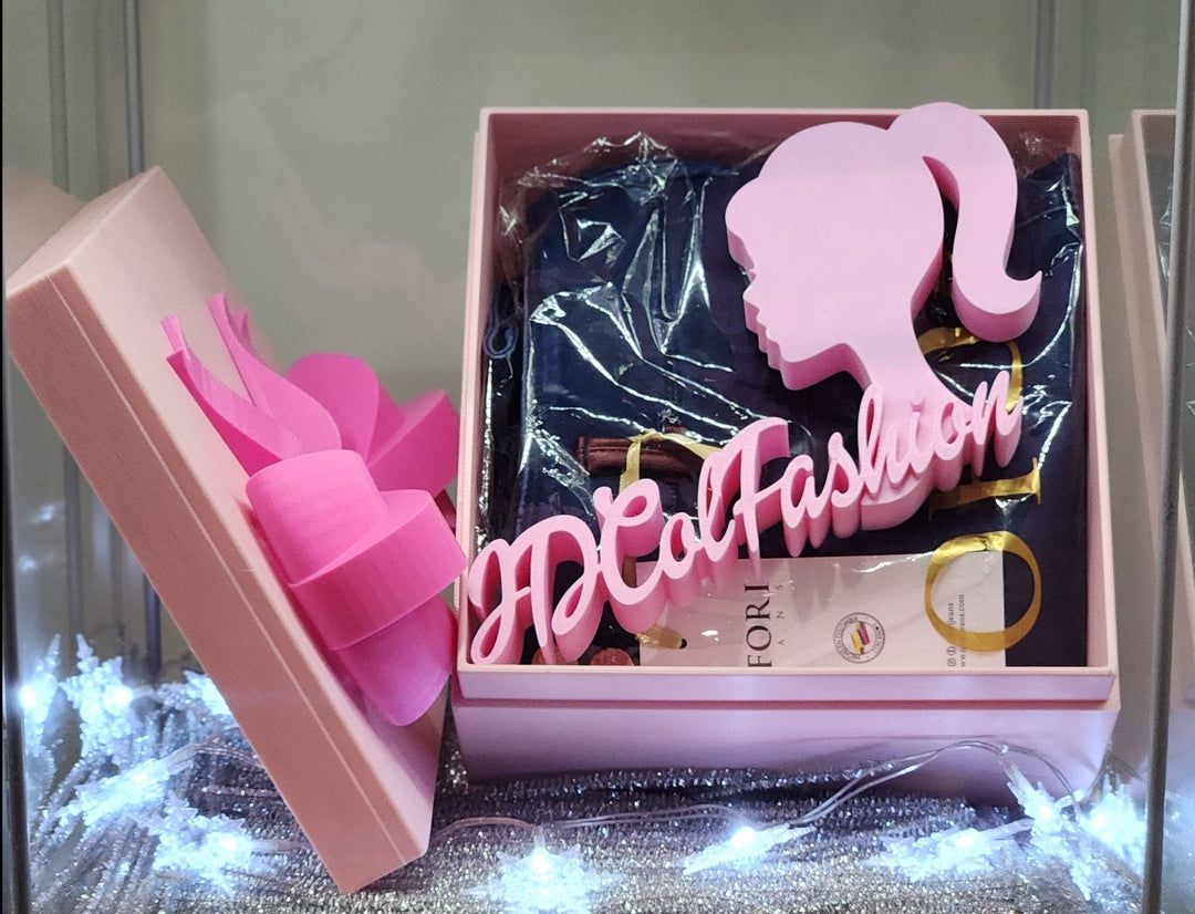 Pink 3D - Printed Bow Gift Box - Elegant Storage for Vanity and Home Décor - JDColFashion