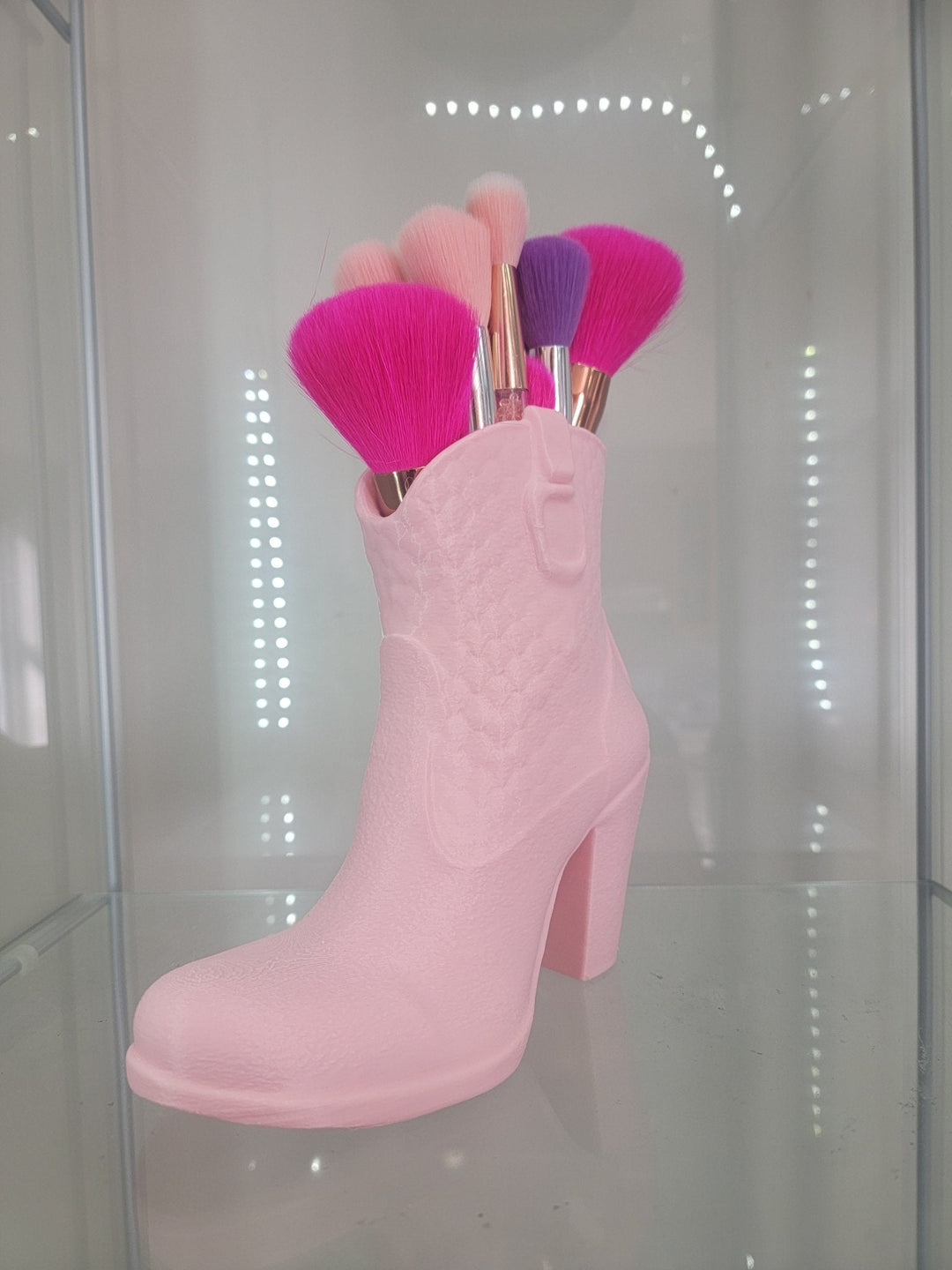 Pink Boot Makeup Brush Holder - Glamorous 3D - Printed Vanity Organizer - JDColFashion