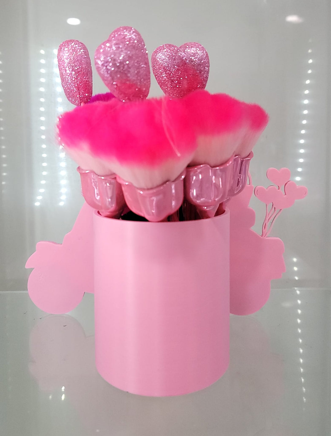 Pink Vespa Glam Brush Holder for Vanity Decor - JDColFashion