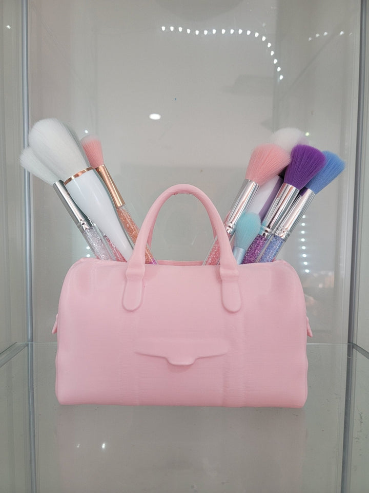 Pretty in Pink Duffel Bag Brush Holder - Ultimate Glam Organizer - JDColFashion