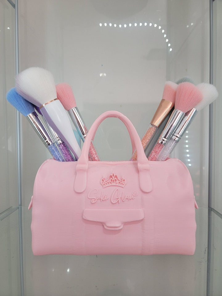 Pretty in Pink Duffel Bag Brush Holder - Ultimate Glam Organizer - JDColFashion