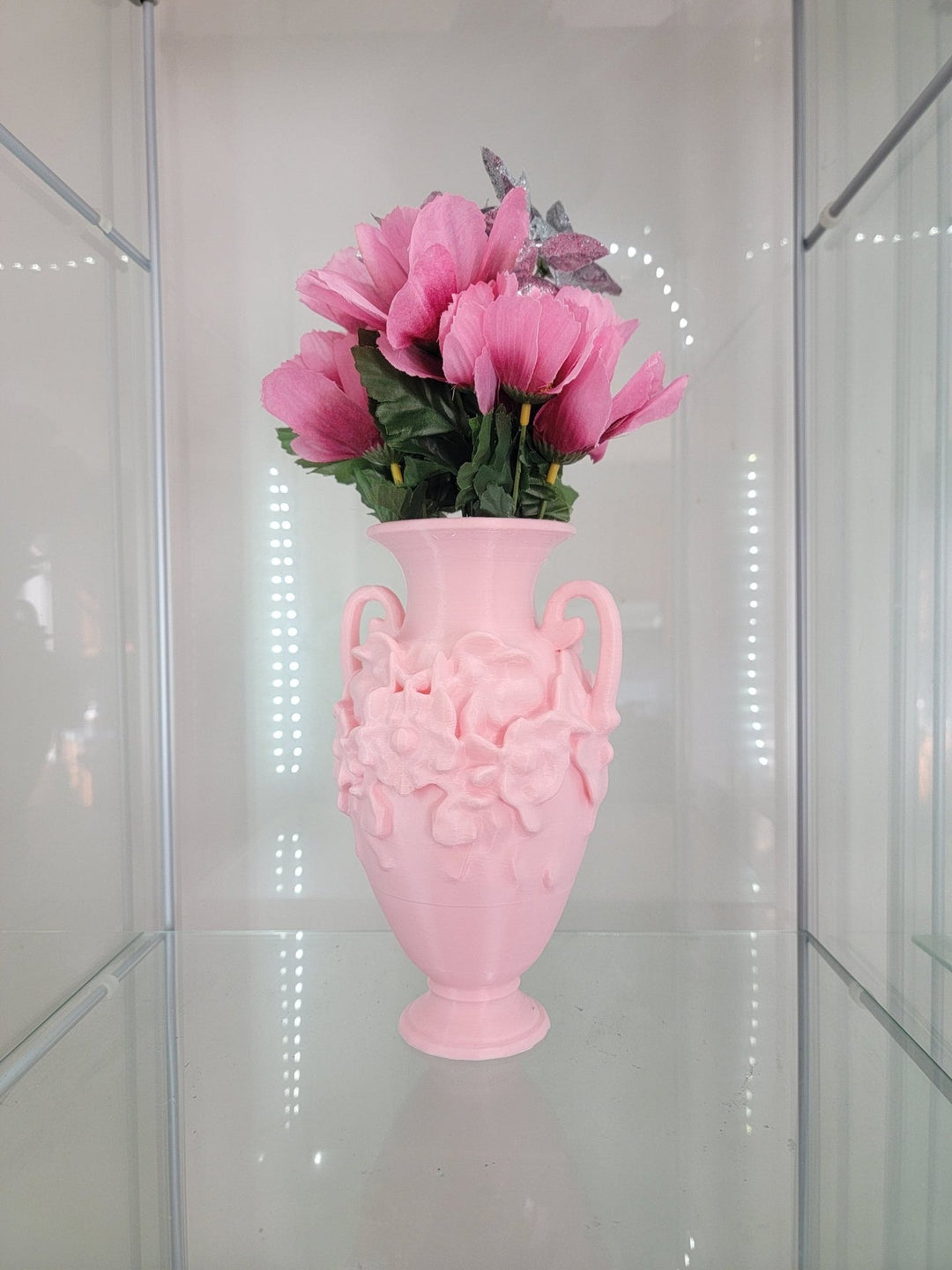 Vintage - Inspired Pink Floral Vase – 3D - Printed Elegance - JDColFashion