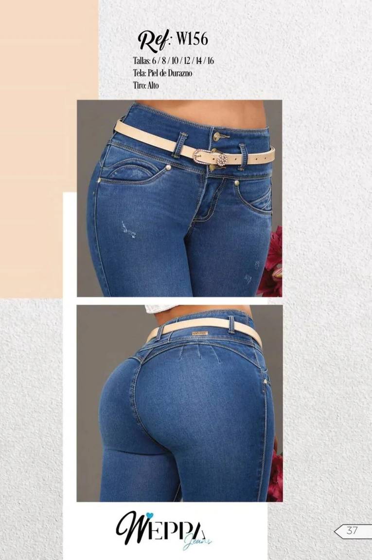 W-156 100% Authentic Colombian Push Up Jeans by Weppa Jeans - JDColFashion