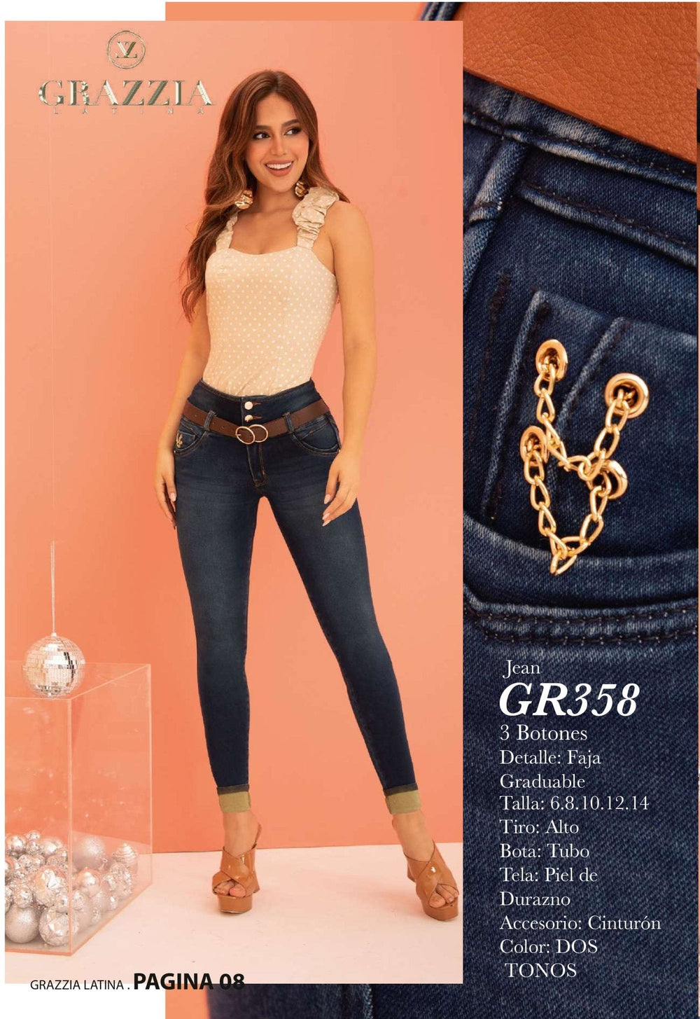 GR358 FAJA 100% Authentic Colombian Push Up Jeans by Grazzia Jeans - JDColFashion