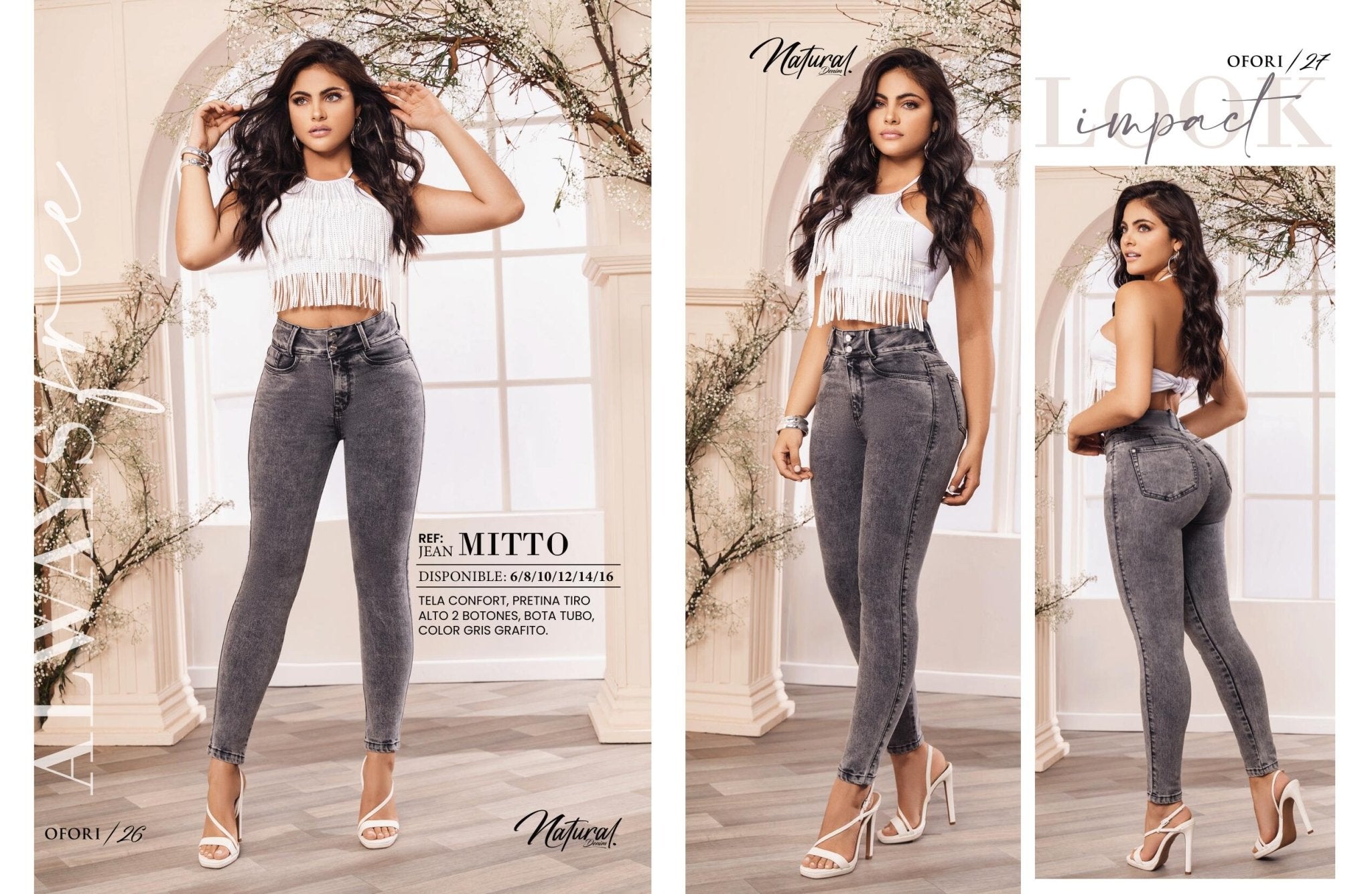 Jeans push discount up tiro alto