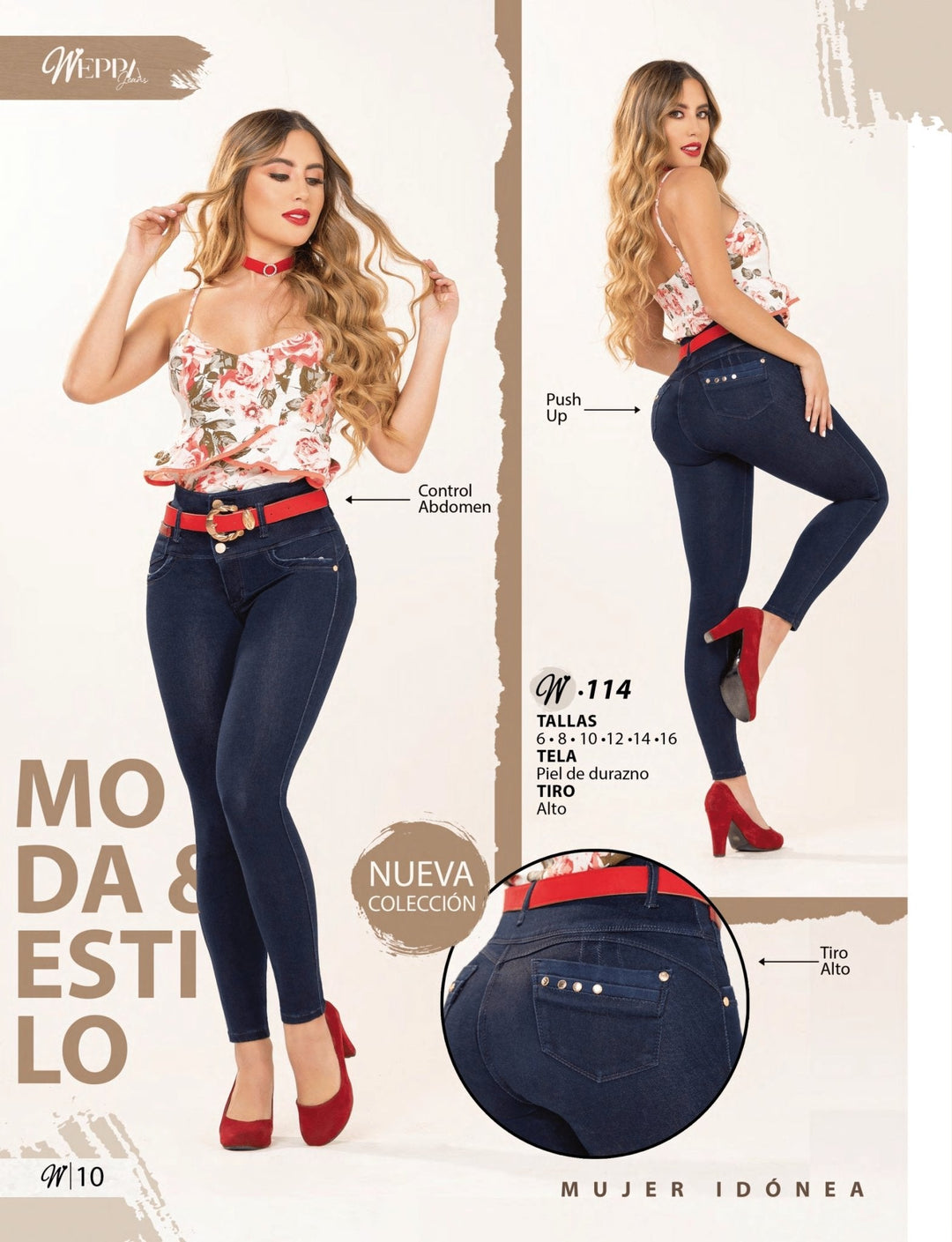 W-114 100% Authentic Colombian Push Up Jeans by Weppa Jeans - JDColFashion